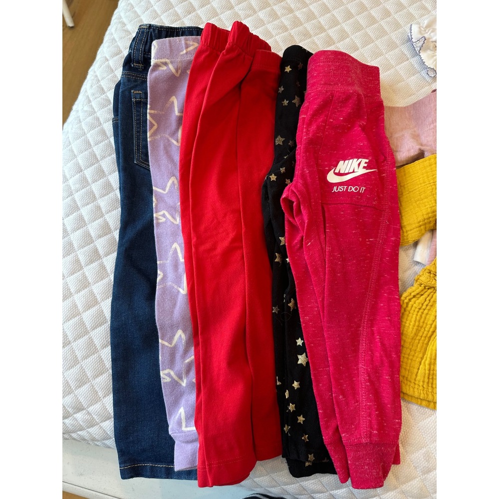 Baby Girl Clothing Lot 9 Pieces Pants and Tops Various Brands 2T